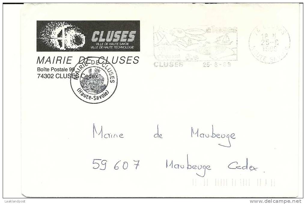 Cover France FRANCHISE POSTAL Marie De Cluses Slogan Rabit 25-8-1989 (E1251)  Free Postage - Knaagdieren