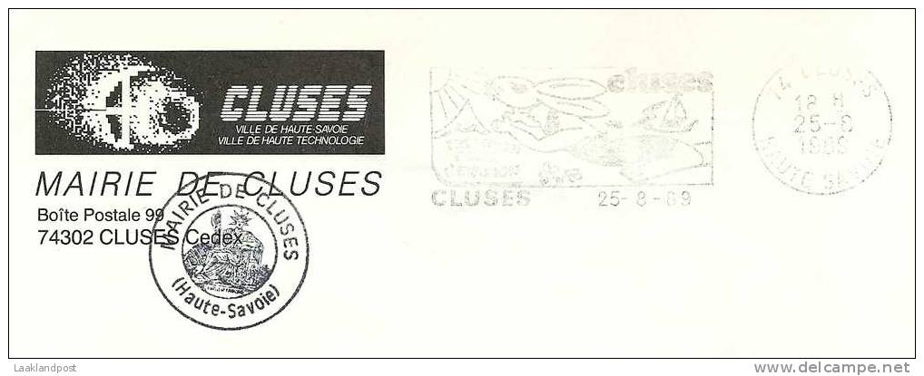 Cover France FRANCHISE POSTAL Marie De Cluses Slogan Rabit 25-8-1989 (E1251)  Free Postage - Knaagdieren