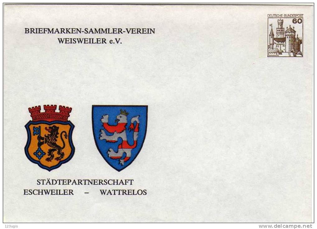 BRD, 1979, Sonderumschlag Eschweiler - Wattrelos @ - Covers - Mint