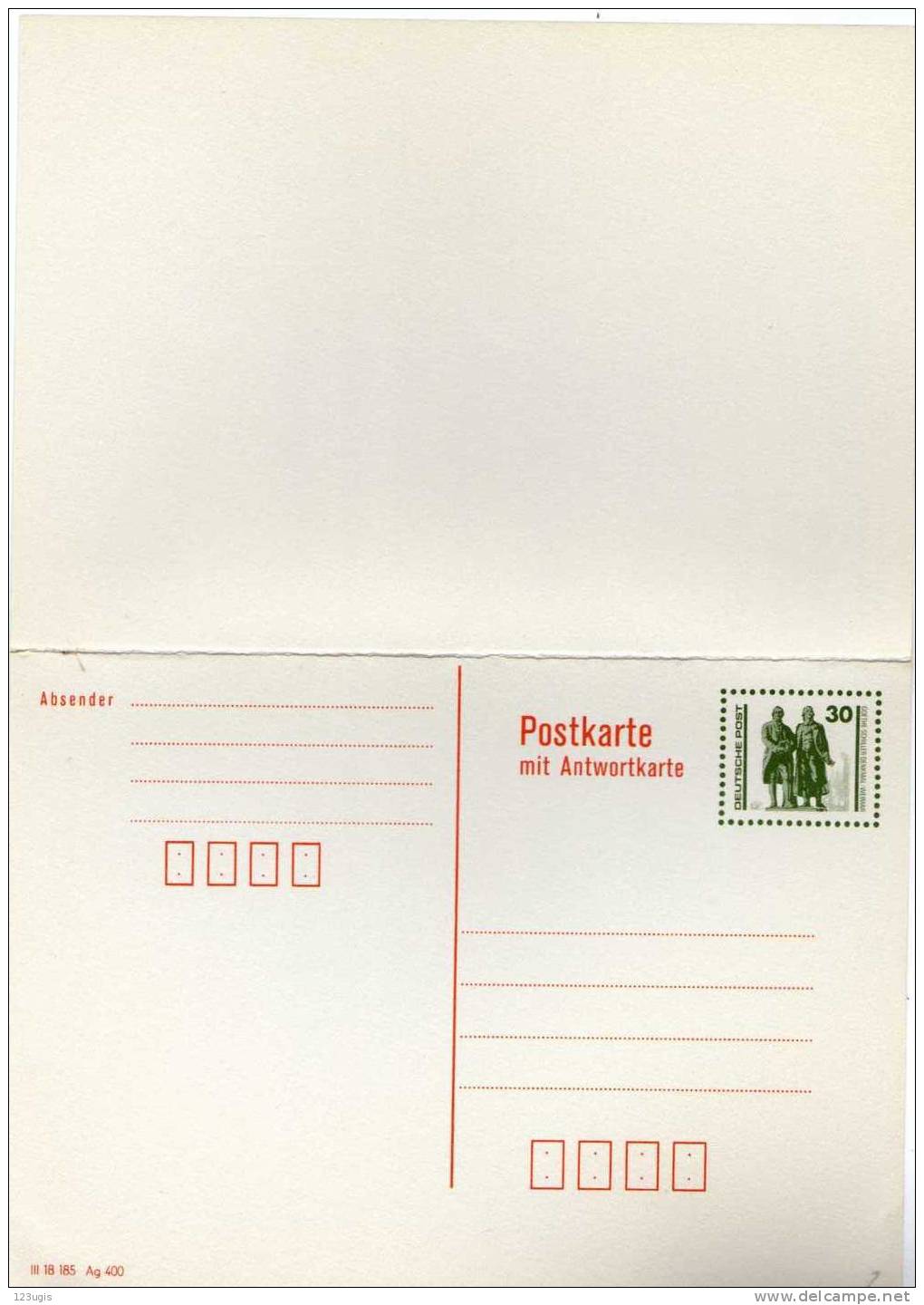 DDR, 1990 Ganzsache Mi P-108 (F+A) @ - Cartes Postales - Neuves