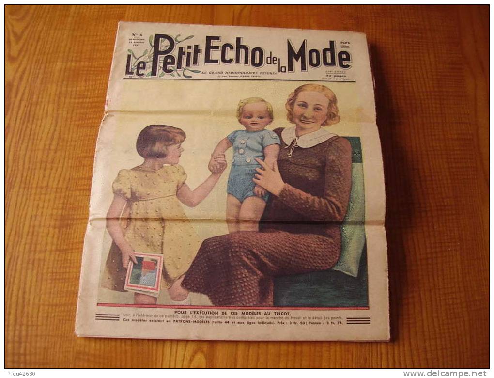 Le Petit Echo De La Mode : N ° 4  Du  24 Janvier  1937- - Fashion