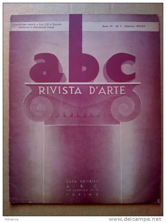 PD/1 Abc Rivista D´Arte N.2 1937-G.Ardy/Romagnosi/Carnevale/Xilografie Buday, Szabò, Nagy, Kòs - Kunst, Design