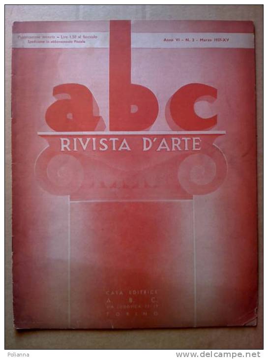 PD/3 Abc Rivista D´Arte N.3 1937/Francesco Messina/A.Caffassi/Jan Steen/Mobilio Artistico: Liberty, Deco - Arte, Design, Decorazione