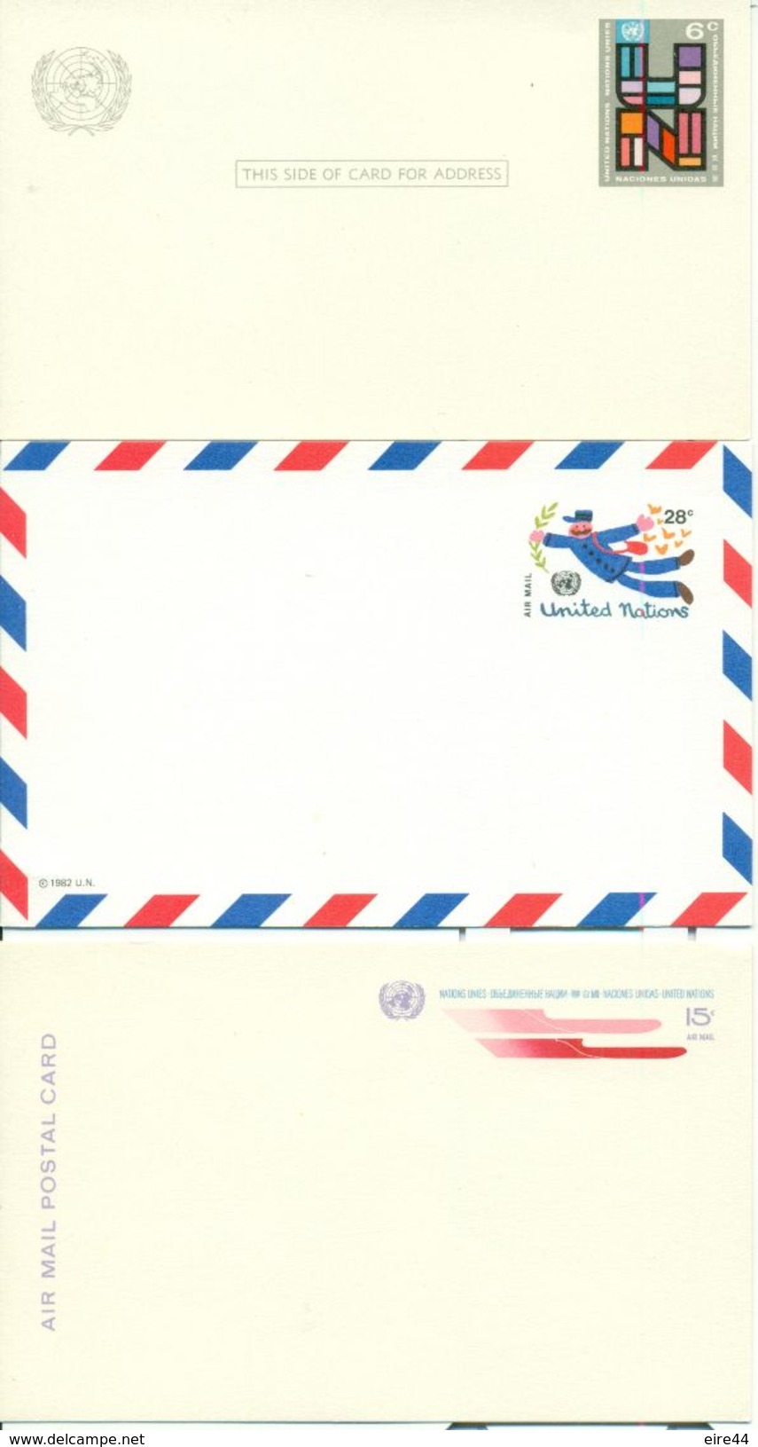 United Nations New York  9  Postcards Mint Airmail Postal Stationery - Luchtpost