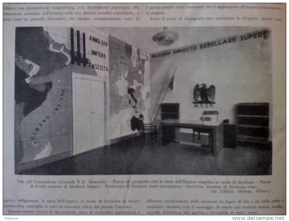 PD/7 Abc Rivista D´Arte N.6 1937/Tintoretto/Bruegel/Nicola Fiore/linoleum: Sala Comandante Mussolini - Kunst, Design