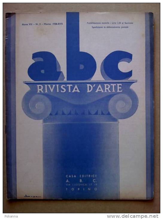 PD/11 Abc Rivista D´Arte N.3 1938/Velasquez/G.Bussa/Giovannni Bussa/A.Dure E Cubismo/pubblicità Moderna - Arte, Design, Decorazione