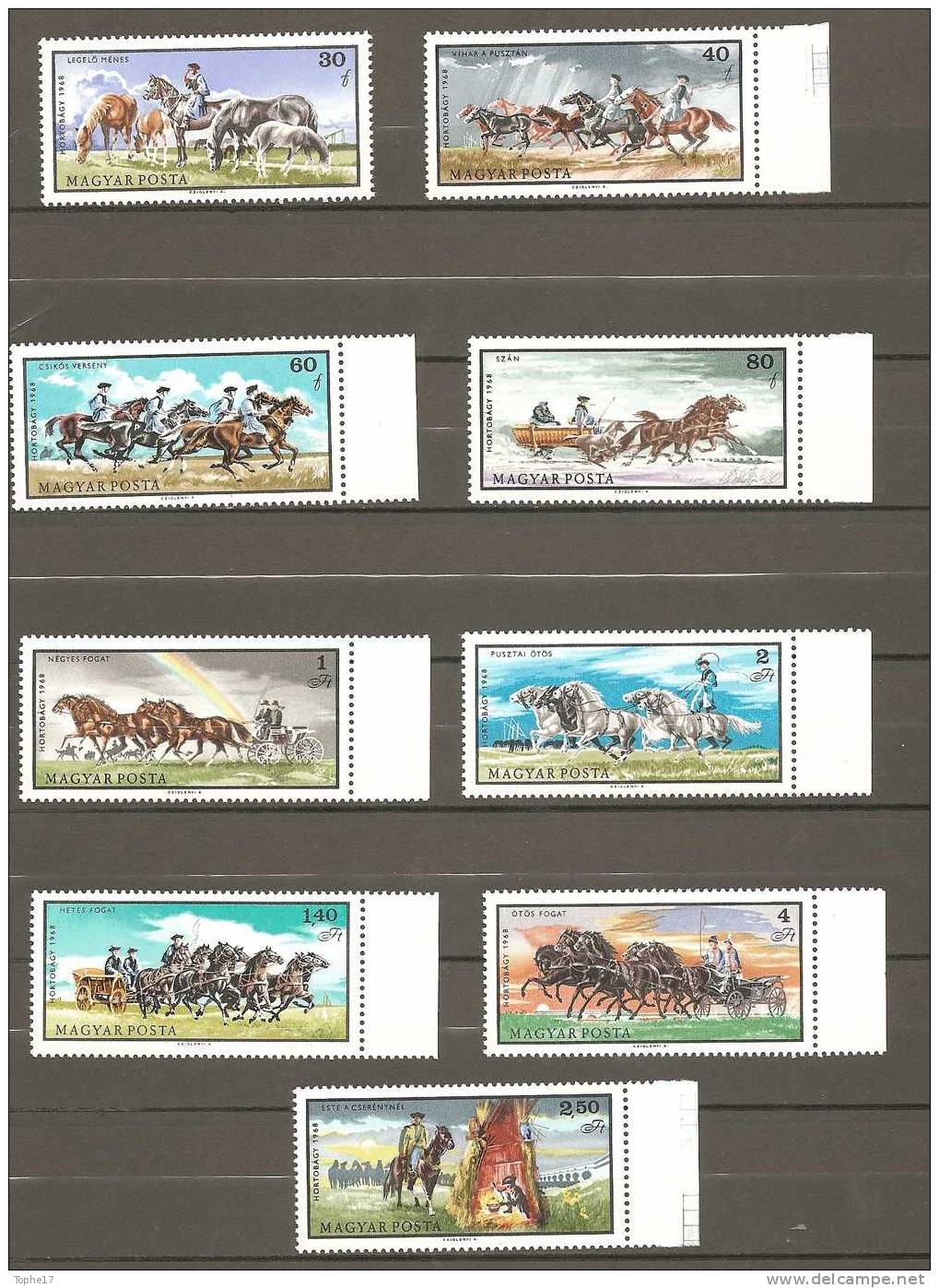 18 - Hongrie - 1968 - Y&T1975 à 1983  - Neuf ** - Unused Stamps