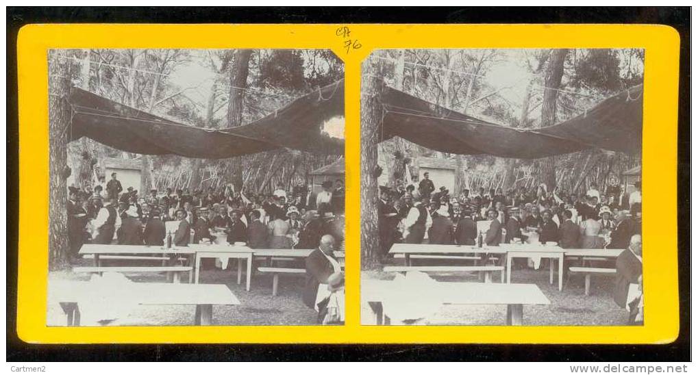 PHOTO STEREO ILE DE LERINS BANQUET SAINTE-CECILIA PRES DE CANNES 06 - Stereo-Photographie