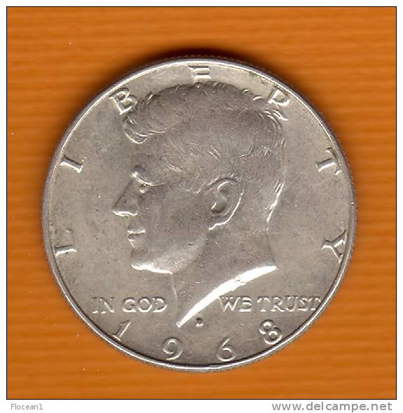 **** USA  - ETATS-UNIS  - HALF DOLLAR 1968 KENNEDY - ARGENT - SILVER **** EN ACHAT IMMEDIAT !!! - 1964-…: Kennedy