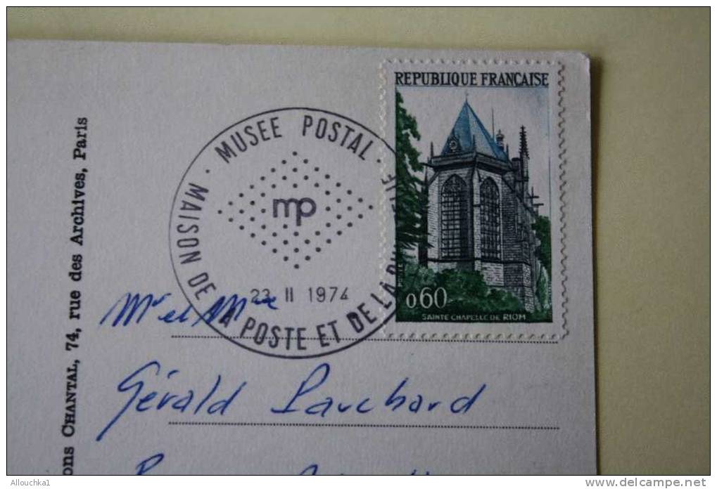 CACHET DU Musée POSTAL MAISON DE LA POSTE 23-11-1974 SUR CPM  DE  PARIS LA BASILIQUE DU SACRé COEUR DE MONTMARTRE - Tijdelijke Stempels