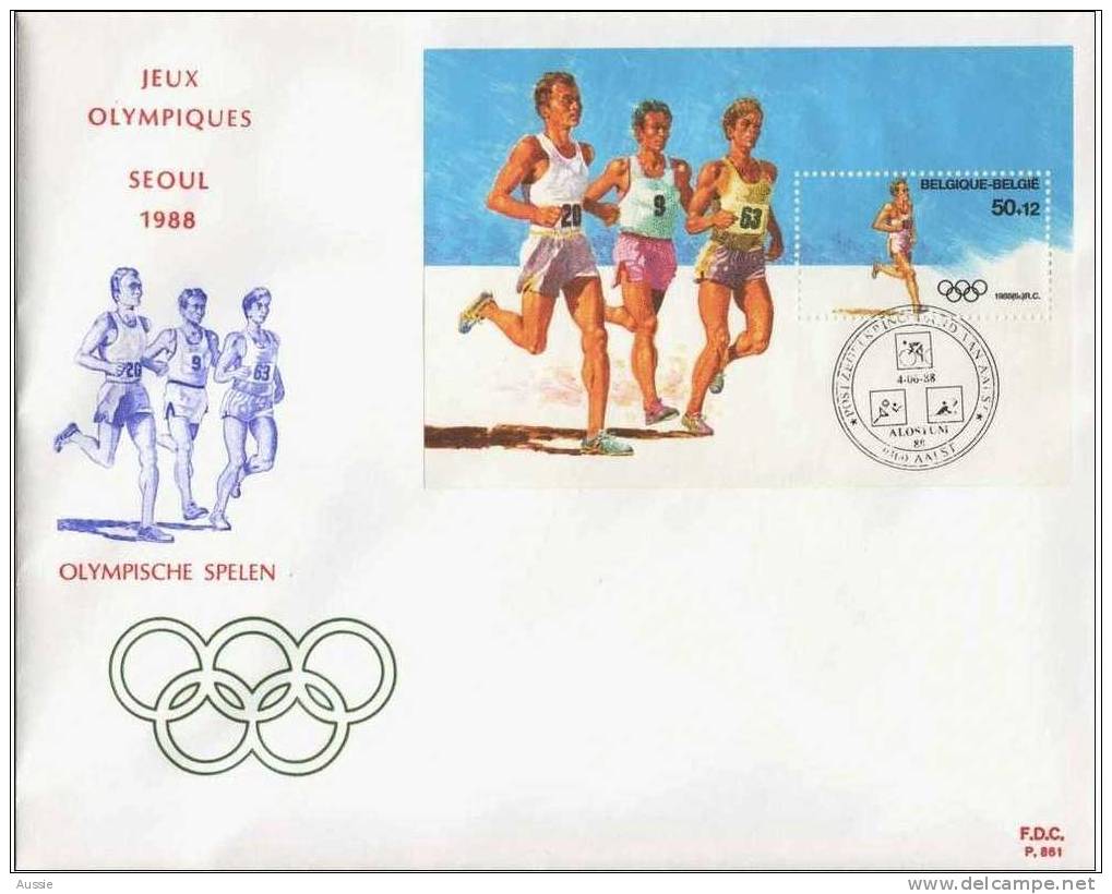 Belgie Belgique 1988 FDC Bloc 64 (°) Used Cote 10,50 Euro Sport - 1981-1990