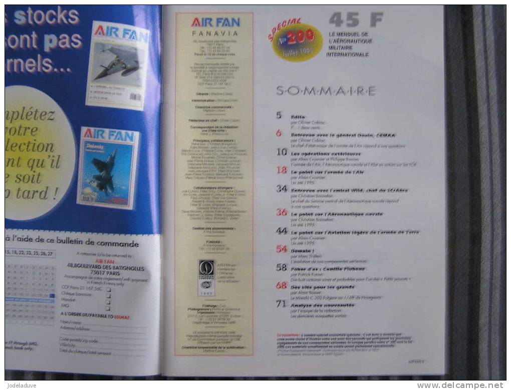 AIR FAN Camille Plubeau Dossier Alat & Armée De L´air  N° 200 Juillet 1995  Thème Aviation Avion Aircraft Aéronautique - Aviation