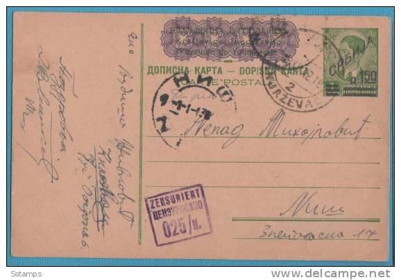 A-184  SERBIEN SERBIA SRBIJA DEUTSCHE BESETZUNG POSTAL CARD CENSORSHIP INTERESSANTE - Besetzungen 1938-45