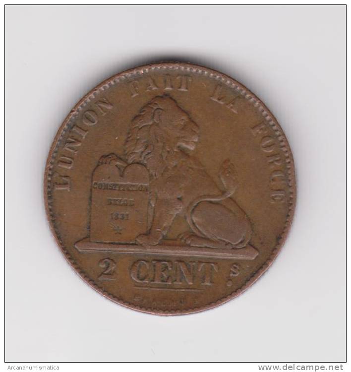 BELGICA  2  CENTIMOS  COBRE    1.863  KM# 4.2   MBC/VF    DL-9682 - 2 Cents