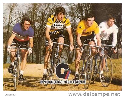 Roland Berland, André Chalmel, Bernard Hinault, Jean-René Bernaudeau - Cycles Gitane - Cyclisme