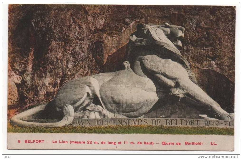 - BELFORT - Le Lion  - Oeuvre De Bartholdi. - Scan Verso - - Belfort – Le Lion