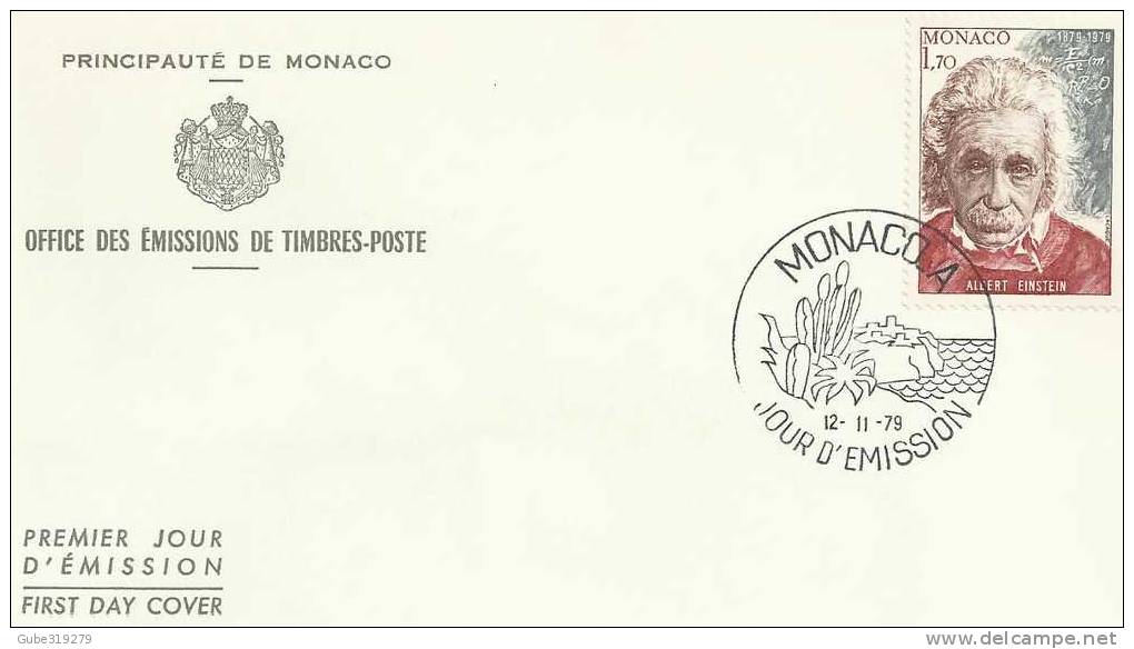 ALBERT EINSTEIN 1979 - MONACO - 1979- 3 Sets  FDC PREMIER JOUR  CENTENAIRE NAISSANCE ALBERT EINSTEIN  1 VALEUR PERFECT - Albert Einstein