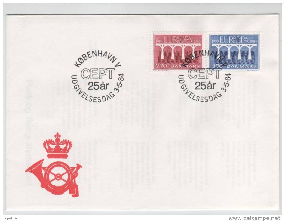 Denmark FDC EUROPA CEPT 3-5-1984 With Cachet - 1984