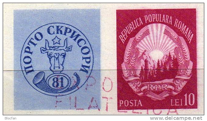 Wappen 1950 Rumänien Block 39X O 5€ Jubiläum Ochsenkopf Von Moldau Briefmarken-Ausstellung Bukarest Sheet From Romania - Gebruikt