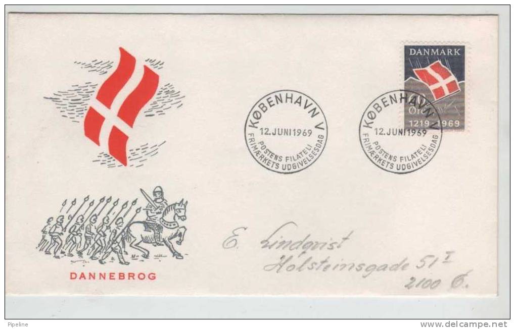 Denmark FDC 12-6-1969 FLAG DANNEBROG On Cover With Cachet - FDC