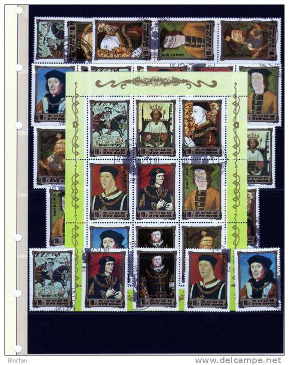 Könige Und Herrscher Europas Korea 2531/2611, 54xZD, 9xKB Plus Block 193 O 345€ Königin Elisabeth II. Sheetlet From Asia - Napoleón