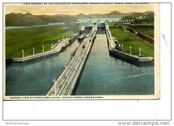 GENERAL VIEW OF  MIRAFLORE LOCKS  PANAMA CANAL 1927 LOOKING NORTH DEFAUT - Panama