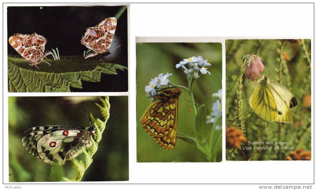 4 CPM - Lot 5 - PAPILLONS - Mariposas