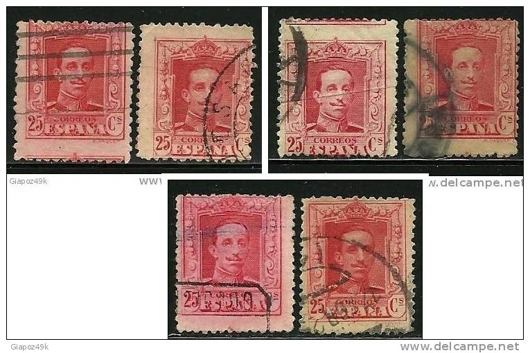 ● SPAGNA - 1922 / 29 - Alfonso XIII -  N. 280 Usati -  Cat. ? €  -  Lotto 523 /25 /26 - Used Stamps