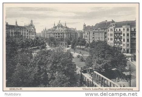 AKDE Germany Postcards Berlin Place Viktoria Luise - Underground - Fountain - Buildings - Tram 1910 - Schöneberg