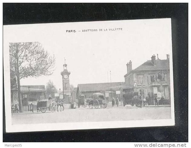 Paris Abattoirs De La Villette Pas D'édit. Animée Attelages - Distrito: 19