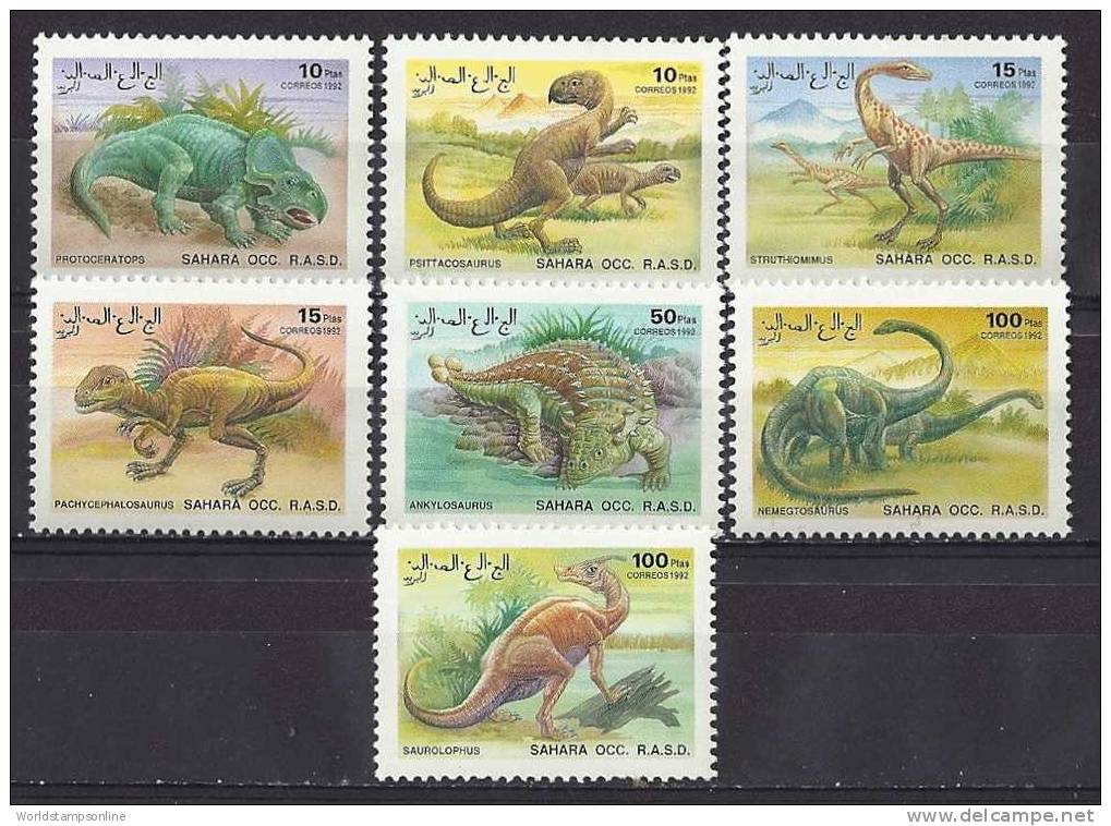 Prehistoric Animals, Year 1992, MNH **(Westelijk Sahara) - Etichette Di Fantasia