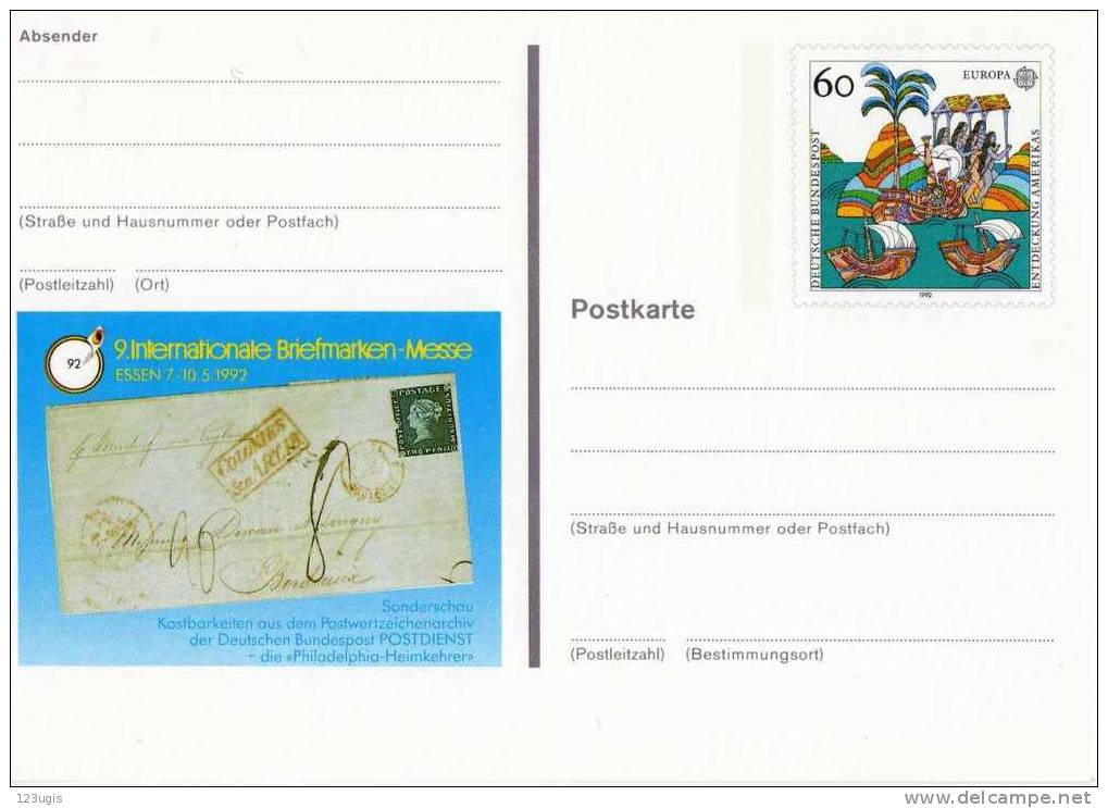 BRD, 1992, Sonderkarte Mi PSo 27 @ - Geïllustreerde Postkaarten - Ongebruikt