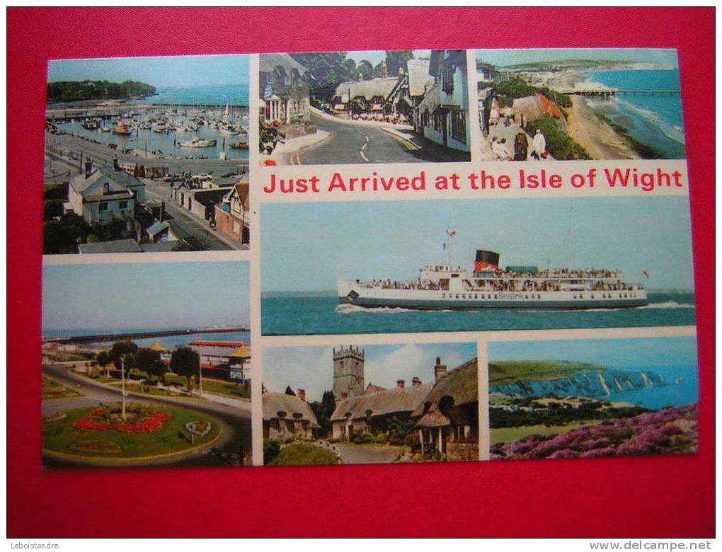 CPM- ANGLETERRE-ISLE OF WIGHT-JUST ARRIVED AT THE ISLE OF WIGHT-MULTI-VUES-VOYAGEE-PHOTO RECTO /VERSO-CARTE EN BON ETAT - Autres & Non Classés