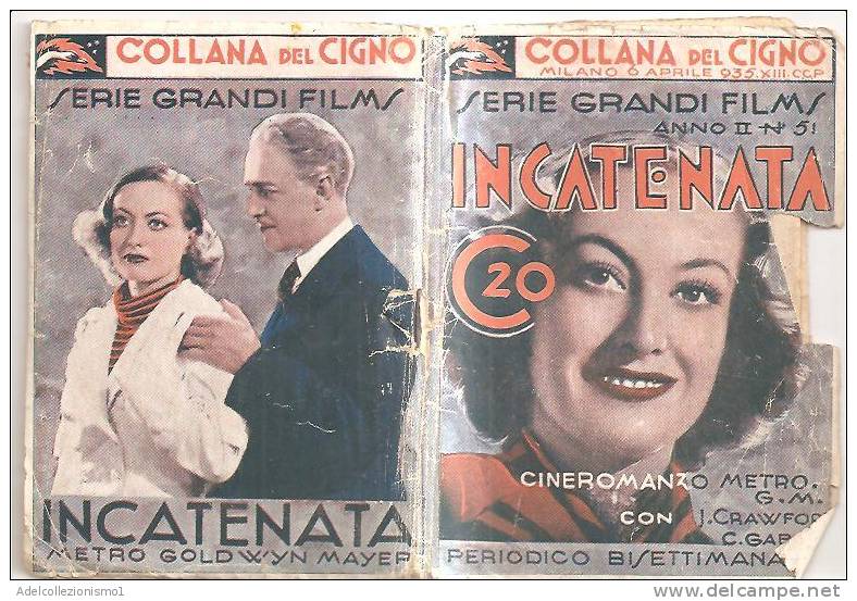 51708)libretto Collana Del Cigno Serie Grandi Film - Milano 6-4-1935 - Cinema