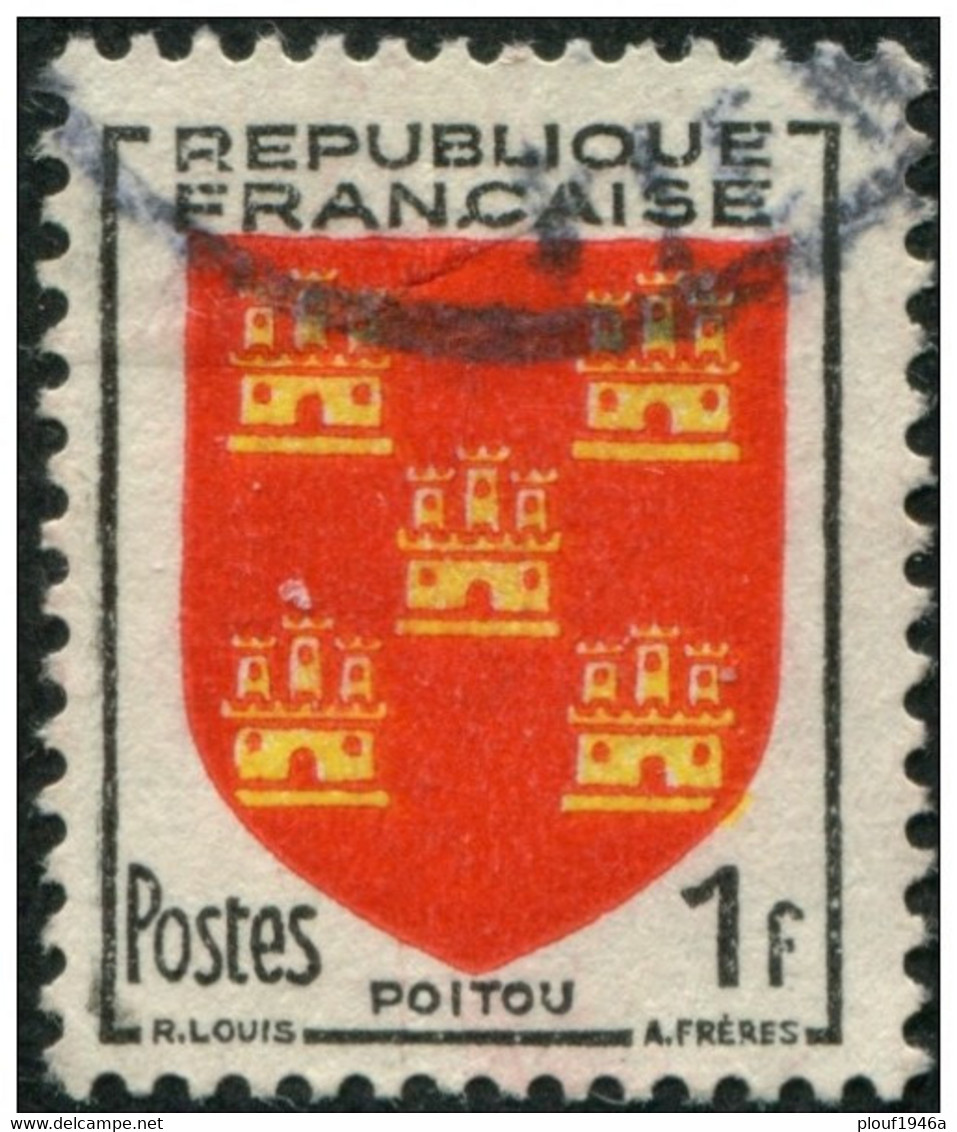 Pays : 189,06 (France : 4e République)  Yvert Et Tellier N° :  952 (o) - 1941-66 Armoiries Et Blasons