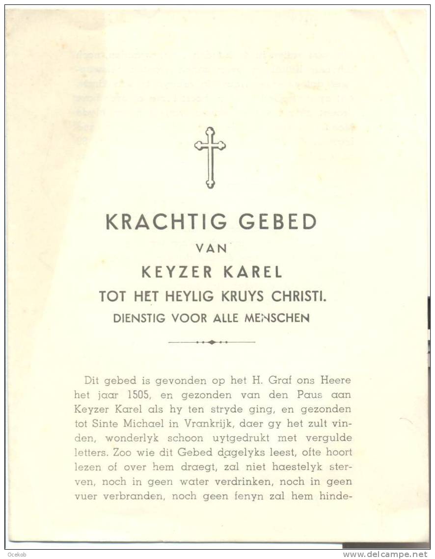 Devotie Gebed Keizer Karel - 4 Blz - Devotion Images