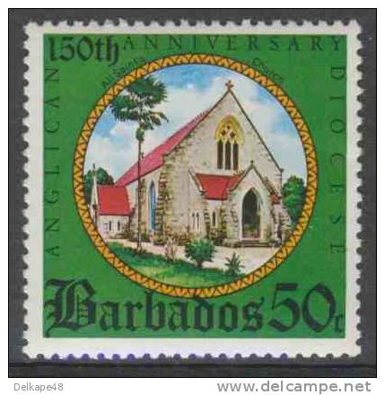 Barbados 1975 Mi 391 YT 399 ** All Saints Church / Allerheiligen-Kirche - 150th Ann. Anglican Diocese Of Barbados - Barbados (1966-...)