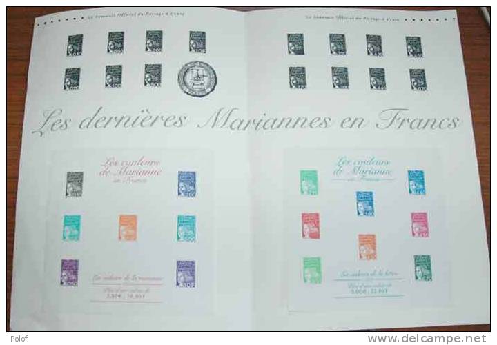 Le Souvenir Officiel Du Passage A L' Euro - Les Dernieres Mariannes En France - (VP415) - Neufs