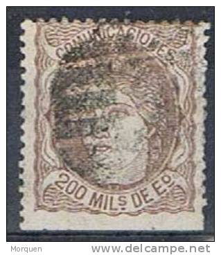 España 200 Milesimas , Alegoria 1870 , Num 109  º - Oblitérés