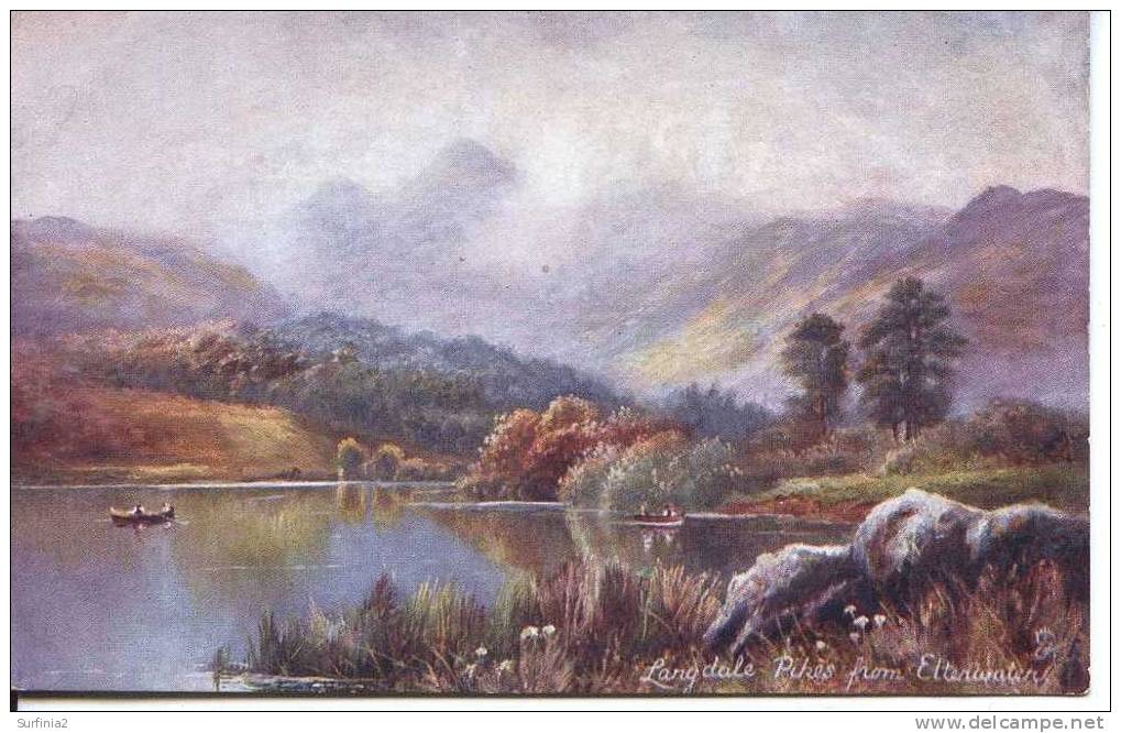 TUCKS OILETTE SERIES 7124 - THE LAKES - LANGDALE PIKES FROM ELTERWATER - Other & Unclassified