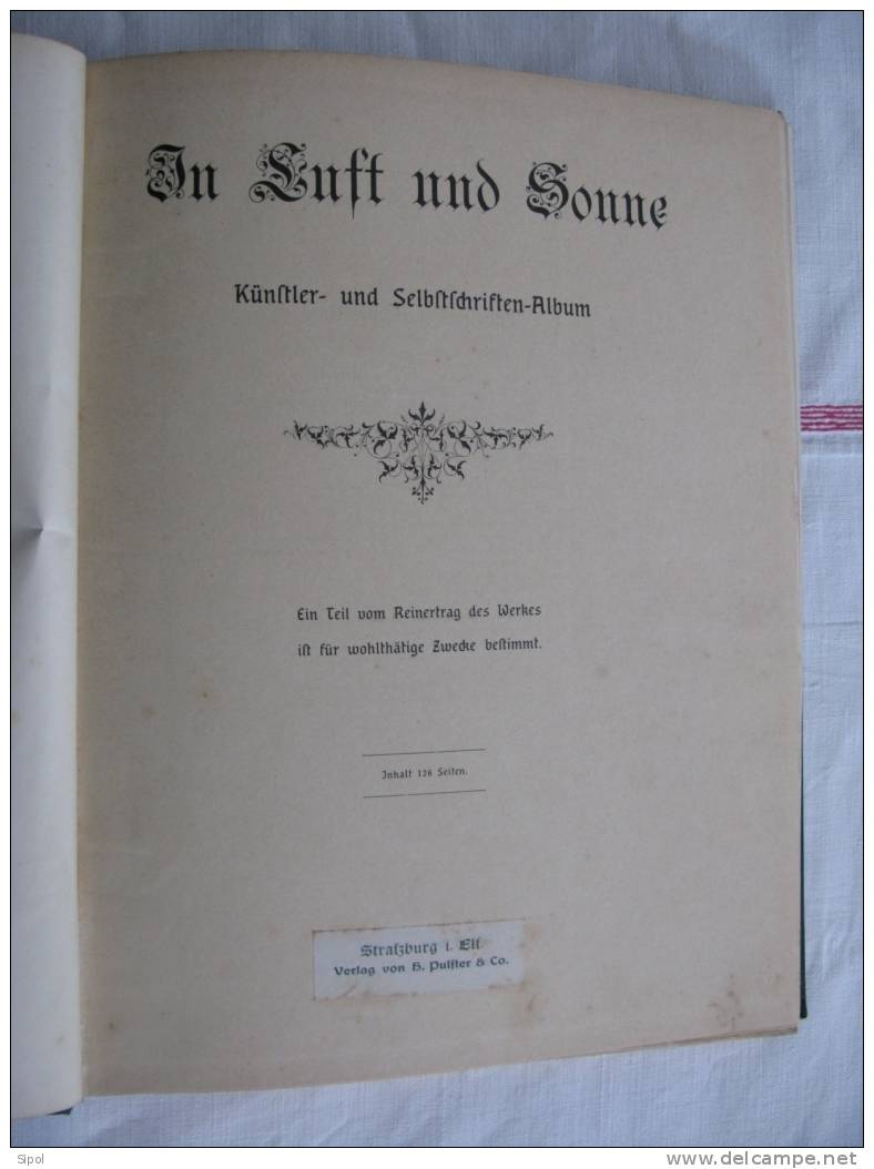 In Luft Und Sonne Künstlehrund Selbstschriften  Stg I.Els. Pulster& Co 126p. BE Retrait Prochain De La Vente - Malerei & Skulptur