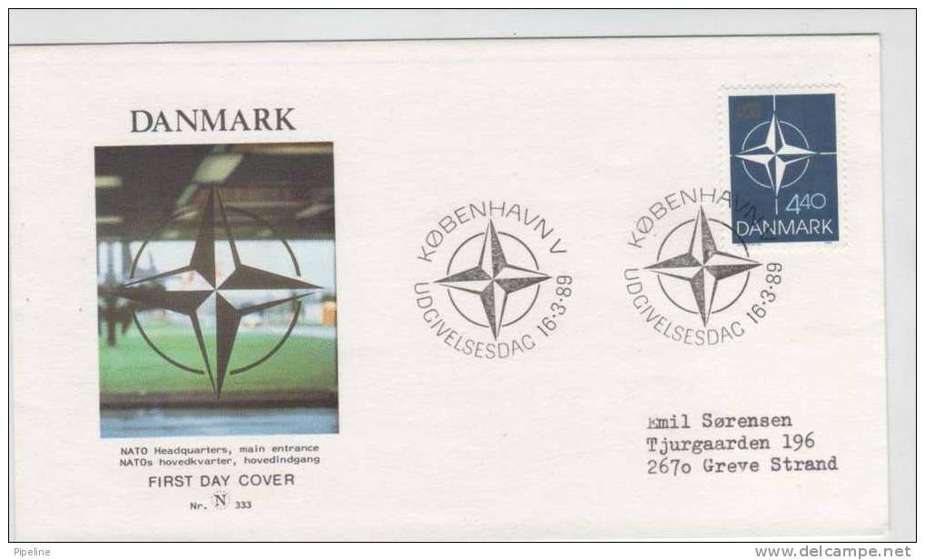Denmark FDC 16-3-1989 NATO 40th Anniversary With Nice Cachet - OTAN