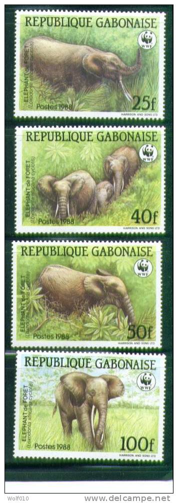 Gabon. 1988. WWF. African Forest Elephant. SCV = 18.50 - Elefanten