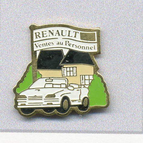 Pin´s  Automobiles  RENAULT  Ventes  Au  Personnel  Intérieur Blanc - Renault