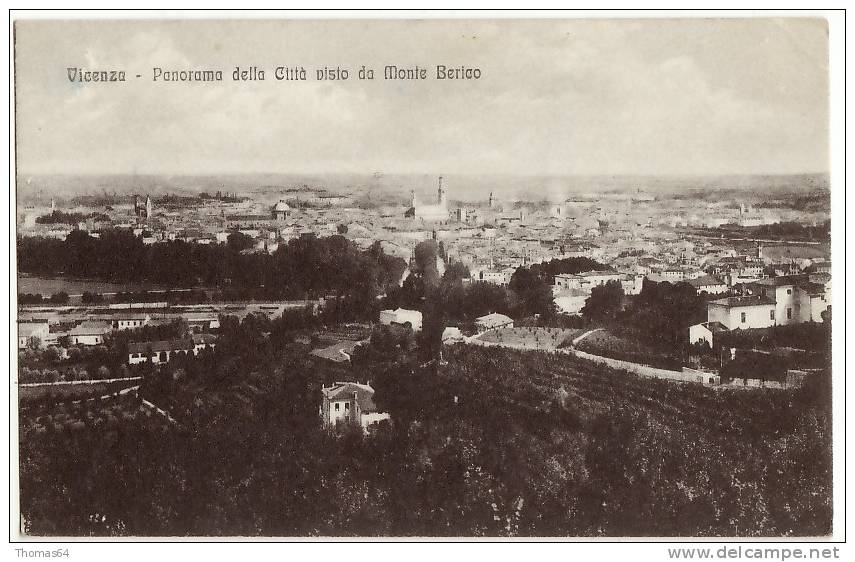 VICENZA - PANORAMA DELLA CITTA' VISTO DA MONTE BERICO - VIAGG. 1917 - - Vicenza