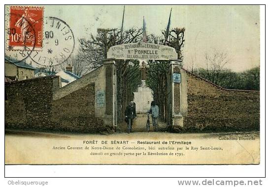 91 FORET DE SENART RESTAURANT L ERMITAGE  Maison Ponelle 2 Personnages  ANCIEN COUVENT 1908 - Sénart