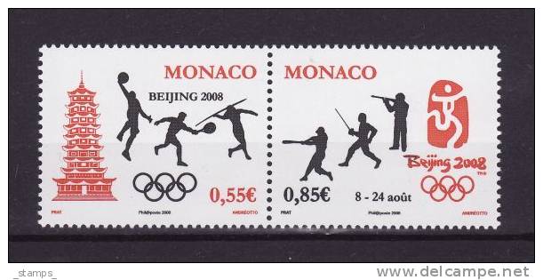 Monaco 2008 - MNH (**) - Beijing Basketball Korbball Basket Tennis Fencing Fechten Escrime Shooting Schießsport - Ete 2008: Pékin