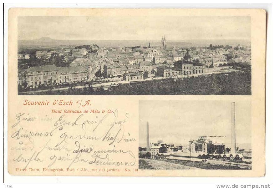 D3936 - Souvenir D' Esch S/A. -  Hauts Fournaux De Métz   *1900* - Esch-sur-Alzette