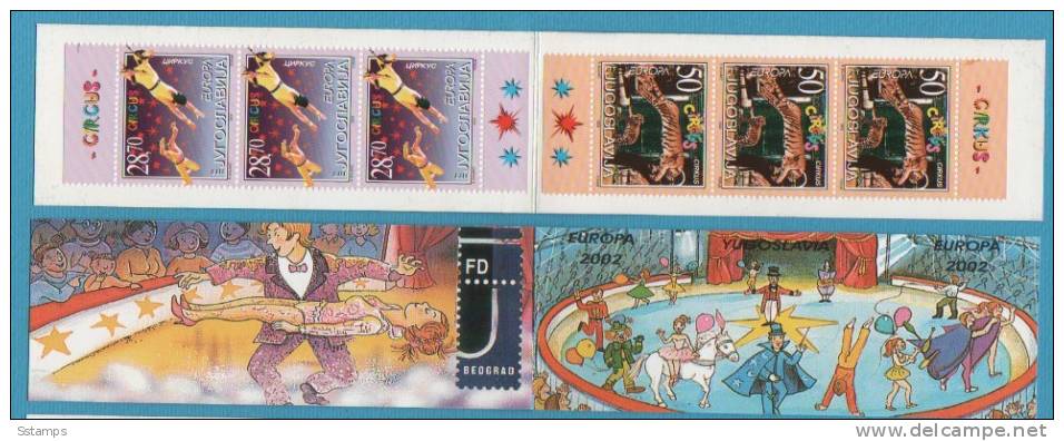 2002-lb  JUGOSLAVIA  EUROPA 2002 CEPT CIRKO  Booklet - 3 Sets  NEVER HINGED - 2002