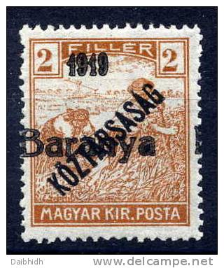 BARANYA Serb Occ. 1919 2f Köztarsasag With Serif Date LHM / *.  SG 31b - Baranya